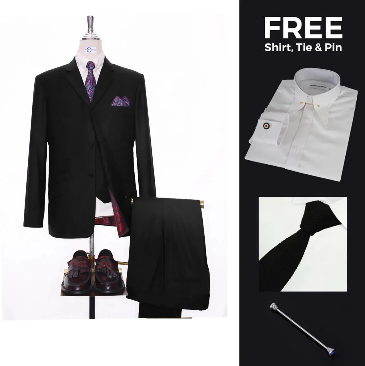 Suit deals | Buy 1 Black 3 Piece Suit Get Free 3 Products