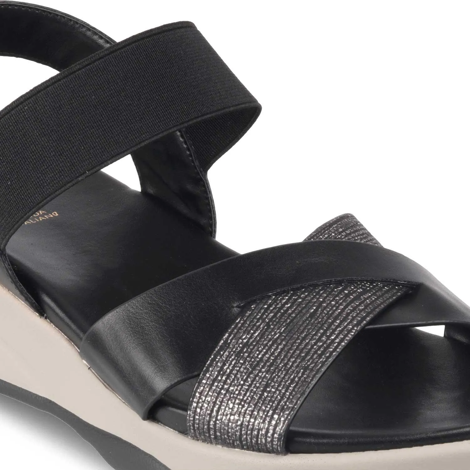 The Brasilaa Black Women's Casual Wedge Sandals Tresmode