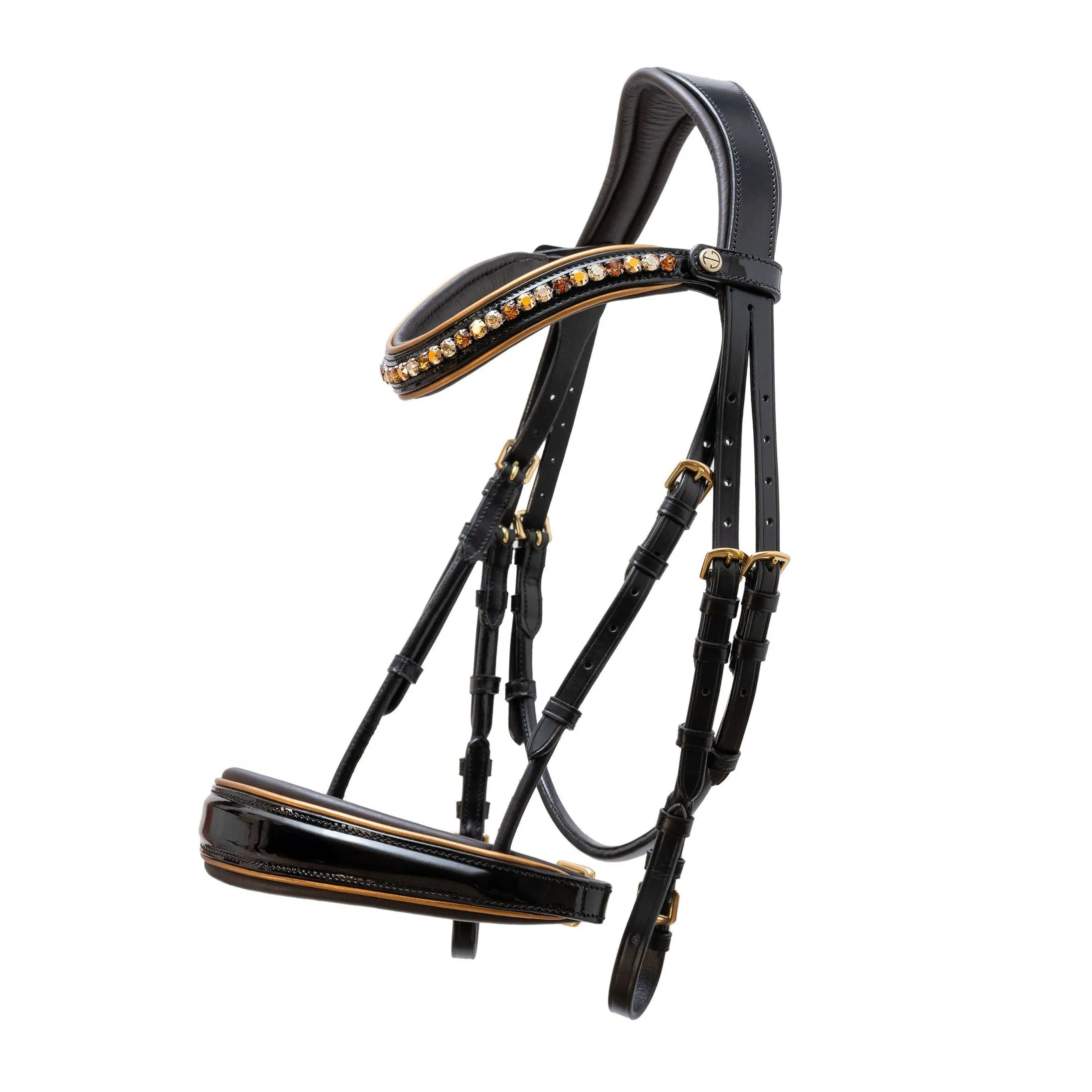 The Chevalier Black Patent Leather Snaffle Bridle