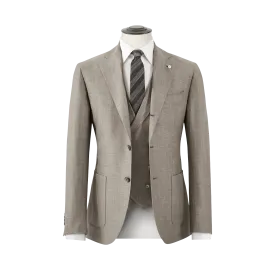 THREE PIECE MENS SUIT IN WOOL LINEN