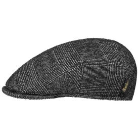 Virgin Wool Check Flat Cap by Borsalino