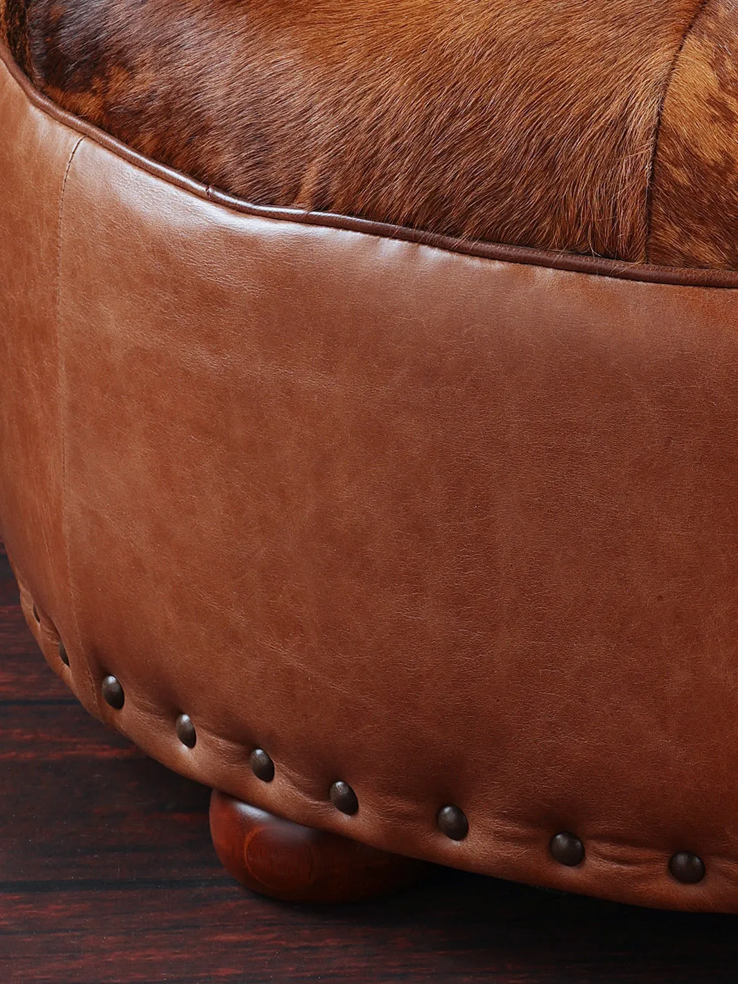 Western Sunset Cowhide Ottoman