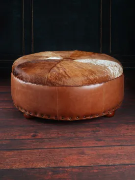 Western Sunset Cowhide Ottoman