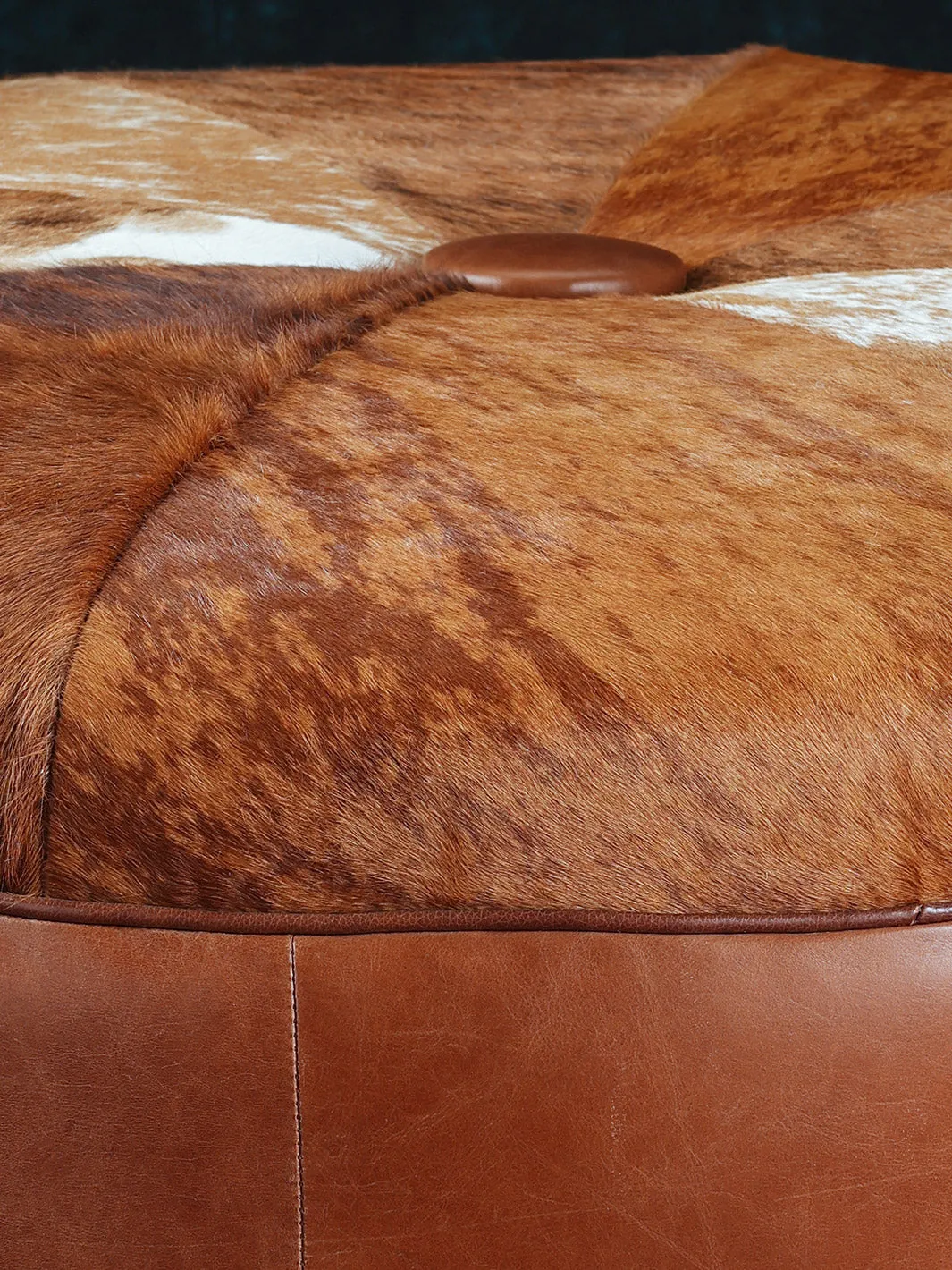 Western Sunset Cowhide Ottoman