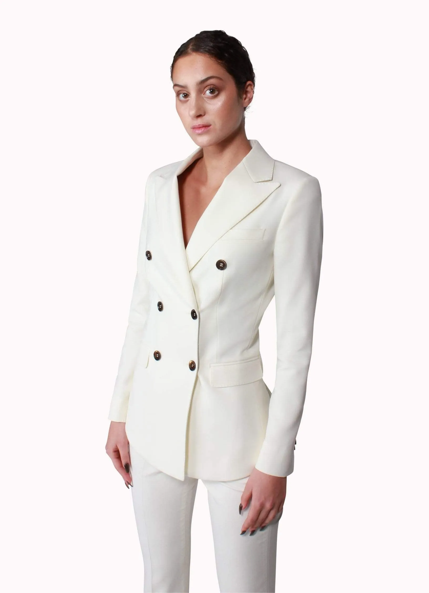 White Double Breasted Suit